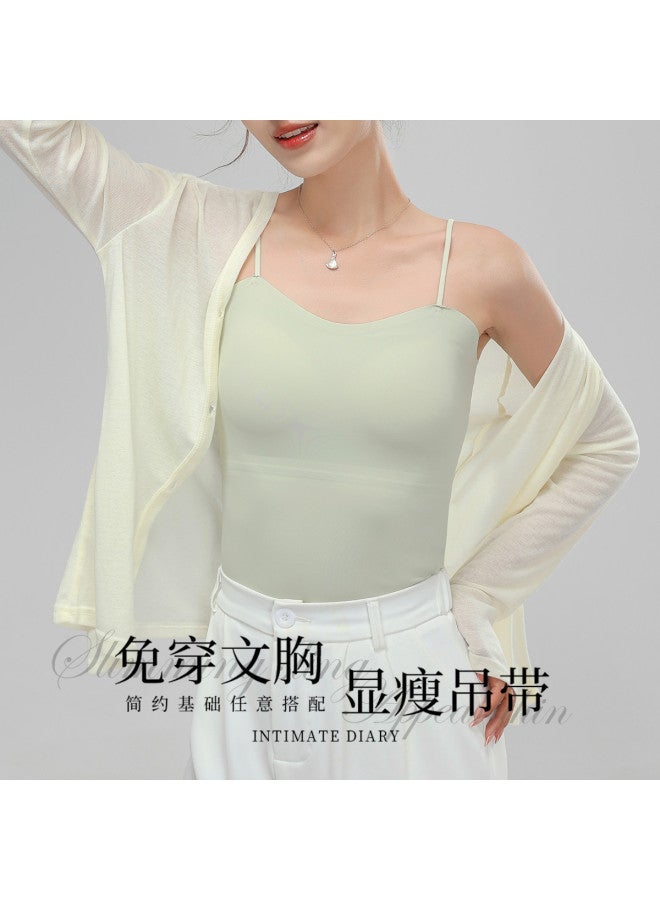 Top melon Women'S Camisole With Removable Pads, Seamless Sleeveless Top For Outerwear And Layering - Image 2