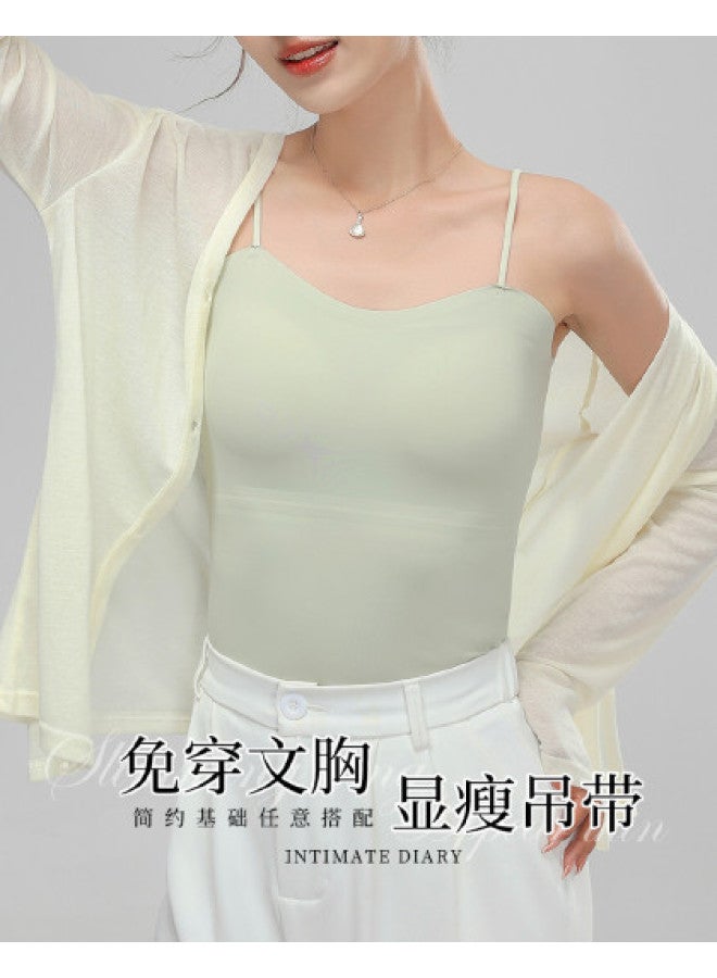 Top melon Women'S Camisole With Removable Pads, Seamless Sleeveless Top For Outerwear And Layering - Image 1