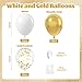 awenztech 60pcs Gold and White Balloons 12inch White and Gold Balloons with Metallic Gold Confetti Balloons for Graduation Wedding Engagement Birthday Party Decorations - Image 4