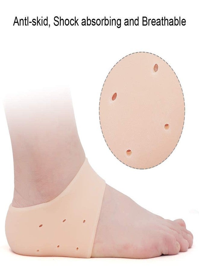 UARY CREATION Anti Crack Silicone Gel Heel Pad Socks For Heel Swelling Pain Relief, Dry Hard, Cracked Heels Repair Cream Foot Care For Both Men & Women Half-length - 1 Pair - Image 3