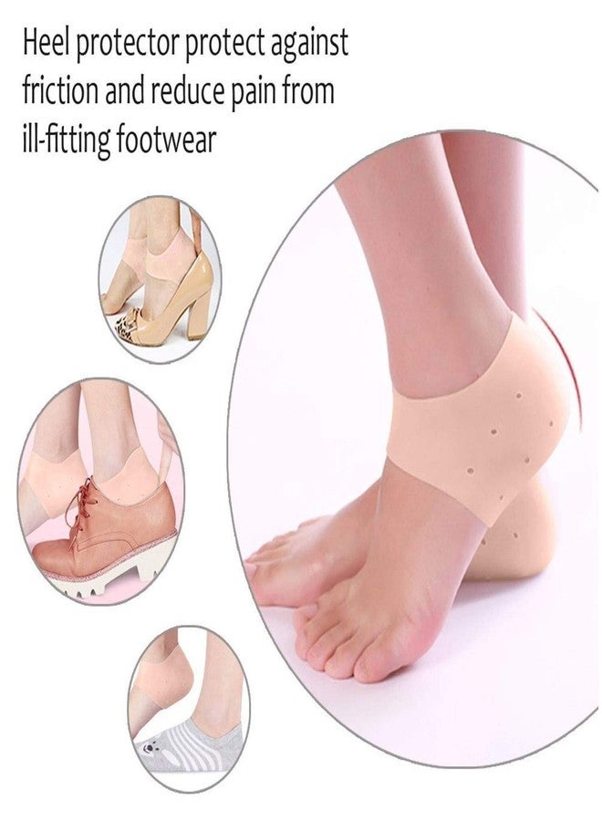 UARY CREATION Anti Crack Silicone Gel Heel Pad Socks For Heel Swelling Pain Relief, Dry Hard, Cracked Heels Repair Cream Foot Care For Both Men & Women Half-length - 1 Pair - Image 5