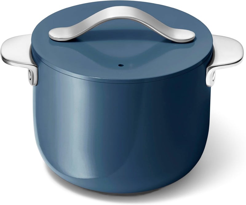 Caraway Petite Cooker - 2 Qt Ceramic Coated Pot - Free From Forever Chemicals - Perfect for Rice, Grains, or Sauces - Navy - Image 1