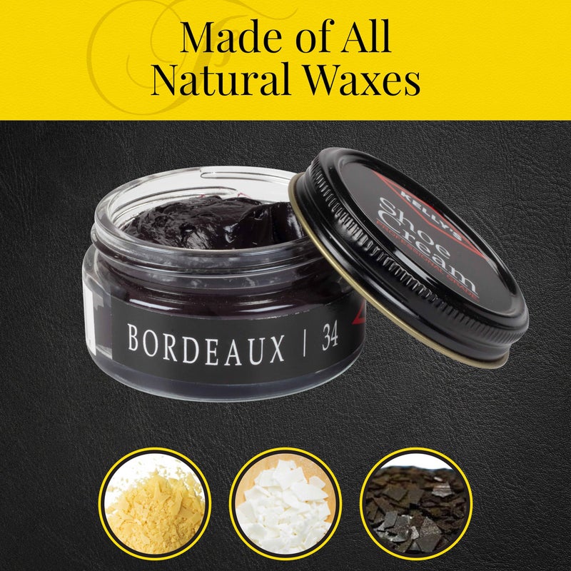 KELLYS Kelly's Bordeaux Shoe Polish 1.5 oz - Professional Leather Shoe Cream - Image 3