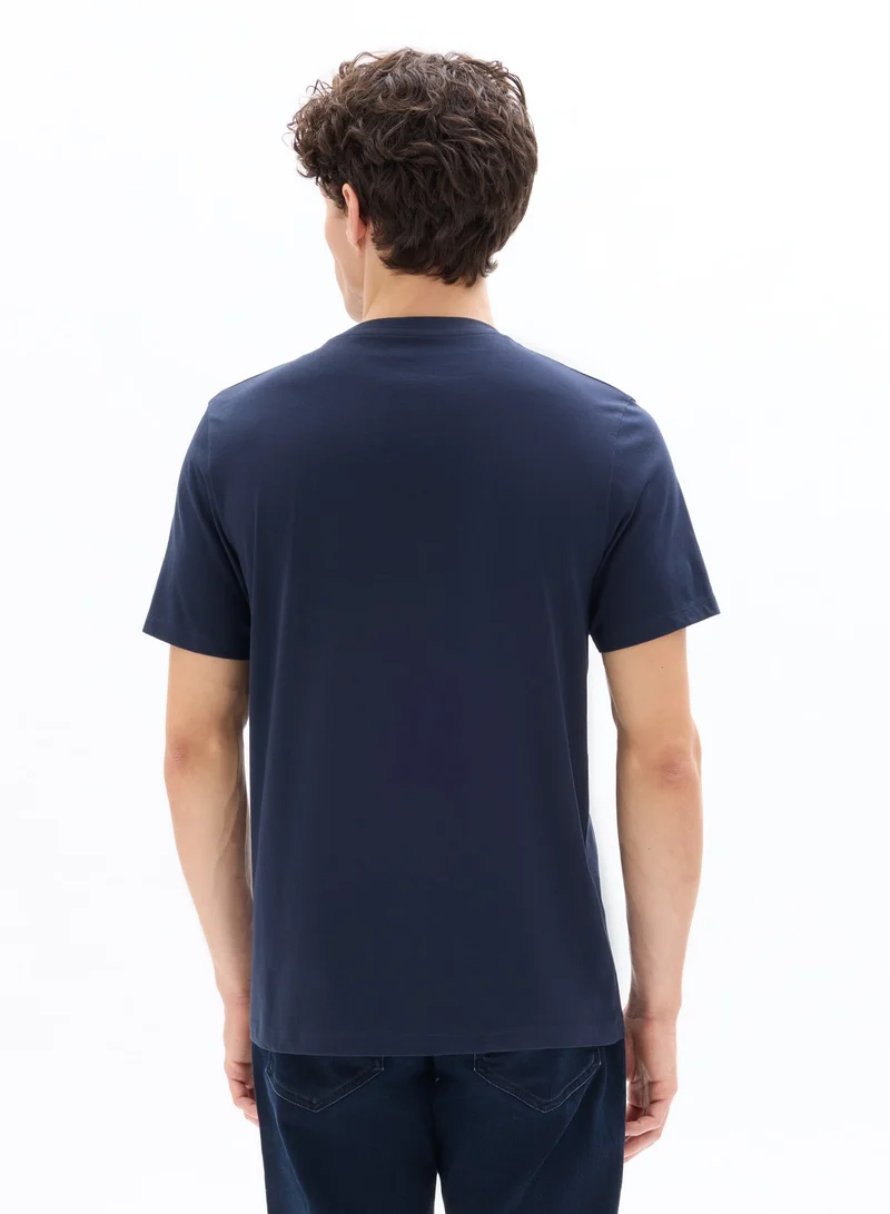 Celio  Tebase Navy Blue Short Sleeves Tshirt for Men | Best Price UAE