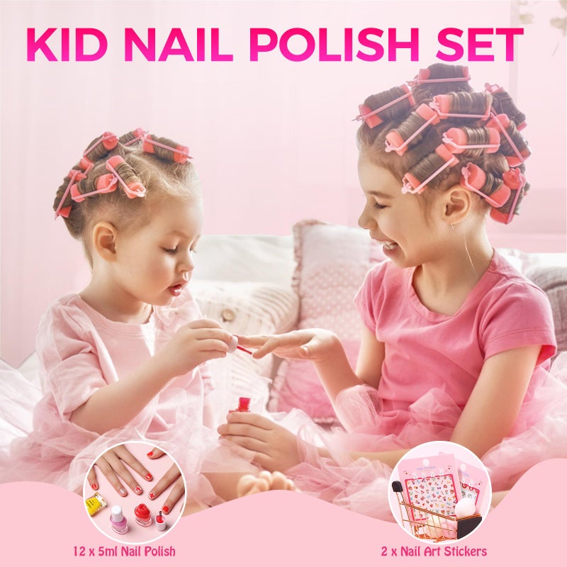 TOMICCA Kids Nail Polish Set, Non Toxic Quick Dry Water-Based Peel-Off 10 Colors Toddler Nail Polish Kit Natural Safe Quick Diy Kids Gifts Kit for Girls Ages 5+ - Image 2