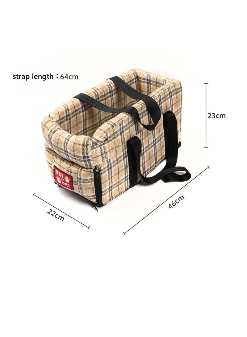 DUNISO Pet Car Booster Seat Portable Console Dogs Cats Car Bed Comfortable Pet Armrest Car Seat with Safety Tethers Detachable Travel Pet Car Console Seat - Image 3