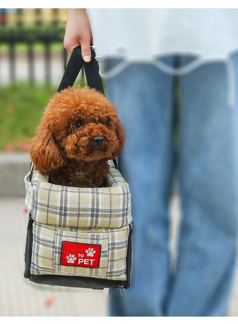 DUNISO Pet Car Booster Seat Portable Console Dogs Cats Car Bed Comfortable Pet Armrest Car Seat with Safety Tethers Detachable Travel Pet Car Console Seat - Image 2