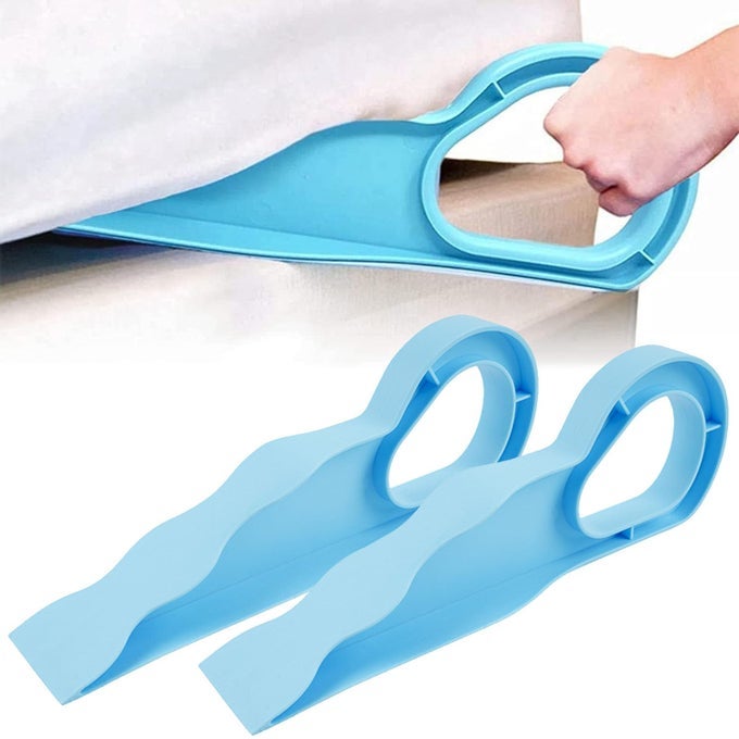 2 PCS BED SHEET ASSIST TOOLS, ERGONOMIC MATTRESS ELEVATORS, HOUSEHOLD WEDGE LIFTERS FOR EASIER BED MAKING, DURABLE BEDDING CHANGING AIDS, SPACE-SAVING BEDROOM ACCESSORIES