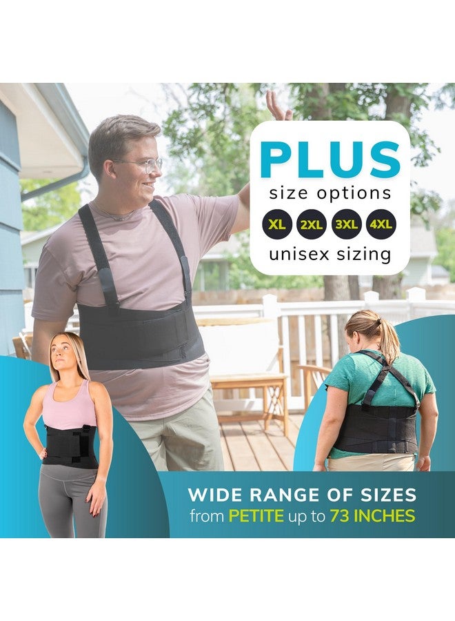 BraceAbility BraceAbility Work Back Brace - Industrial Lower Back Pain Protection Belt for Men and Women, Construction, Moving, Warehouse Jobs - Removable Suspender Shoulder Straps for Heavy Lifting Safety (L)  - Image 2