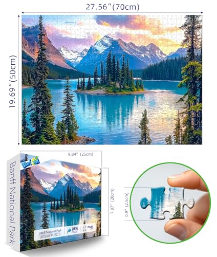 Blueforest Moraine Lake Puzzles for Adults 1000 Pieces Canada Banff National Park Nature Landscape Jigsaw Puzzle Impossible Hard Difficult Challenging Puzzles for Adults 275x197 Inch Art Puzzle - Image 5