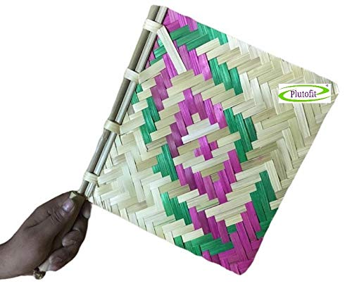 plutofit Bamboo Hand Fan Multicolor - Image 3