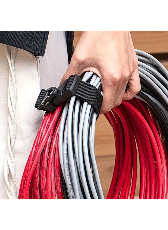 4 Pack Adjustable Extension Cord Organizer Hanger with Triangle Clips 17.72 Inch Heavy Duty Polypropylene Storage Straps - Image 5