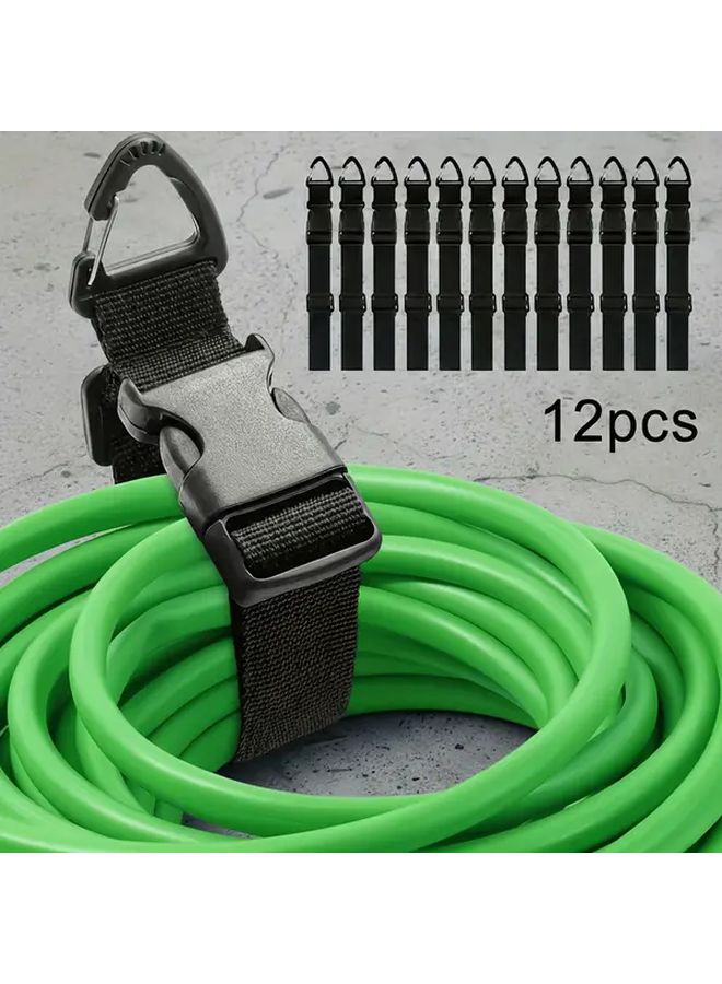 4 Pack Adjustable Extension Cord Organizer Hanger with Triangle Clips 17.72 Inch Heavy Duty Polypropylene Storage Straps - Image 1