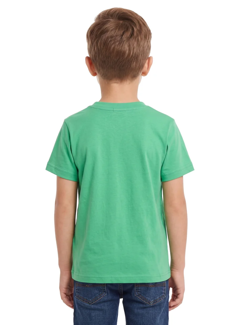 Trucare The Smurfs University Champion Graphic T-Shirt for Kids | Character Print Casual Crew Neck Tee