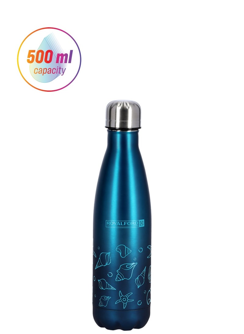 Royalford Stainless Steel Double Wall Vacuum Flask Blue - Image 1