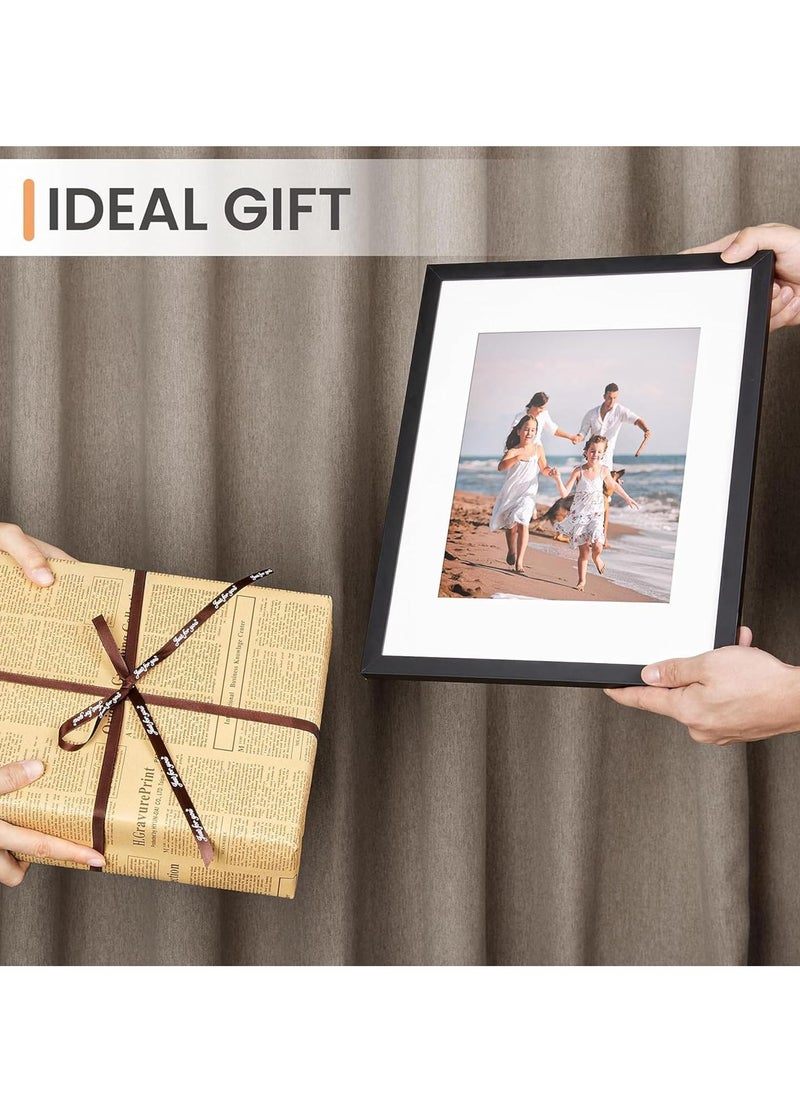 Decorhills - DECORHILLS 11x14 Picture Frame Set of 5, Display 8x10 Photos with Mat or 11x14 Without Mat, Wall Gallery Photo Black - Image 1