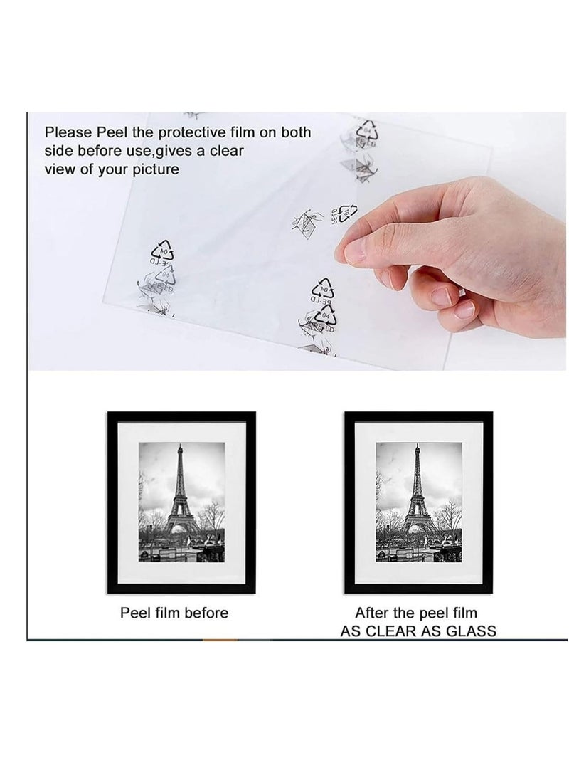 Decorhills - DECORHILLS 11x14 Picture Frame Set of 5, Display 8x10 Photos with Mat or 11x14 Without Mat, Wall Gallery Photo Black - Image 1