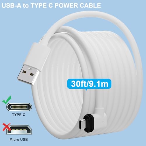 Uogw 30FT Power Extension Cable for eufy SoloCam S220/SoloCam S340/eufyCam S300 (eufyCam 3C)/eufyCam S3 Pro and SoloCam E30,Weather Resistant Type C Cable Continuously Charging Your Security Cameras - Image 4