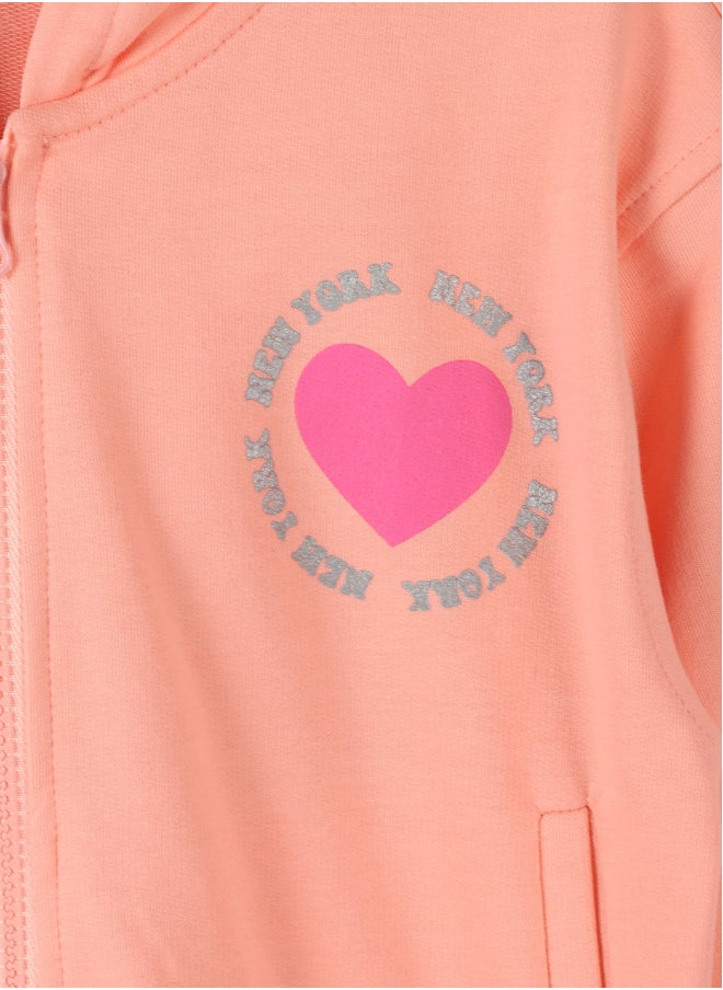 LC WAIKIKI Hooded Printed Long Sleeve Girl Zippered Sweatshirt  - Image 3