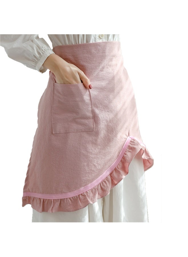 مريلة نسائية نصفية مريلة خصر رجعية مريلة كلاسيكية مع جيب للطاهي نادل المقهى نادل الطبخ المطبخ - Image 2