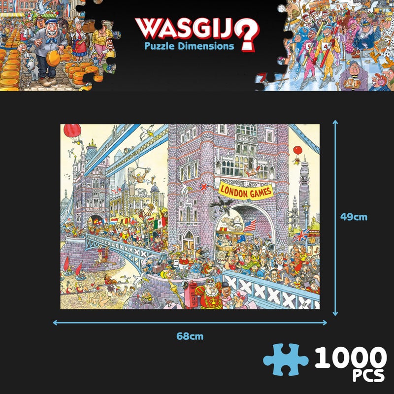 jumbo Wasgij Retro Mystery 8  The Final Hurdle - 1000 Piece Jigsaw Puzzles For Adults - Challenging & Brainteasing Adults Jigsaw Puzzle  Puzzle What Happens Next - 100% Recycled Cardboard  1000Pcs  Jumbo - Image 3