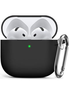 For Airpod 4 Airpods 4Th Generation Airpod 4Th Gen Case Cover With Keychain Full Protective Silicone Case Accessories Front Led Visible Black