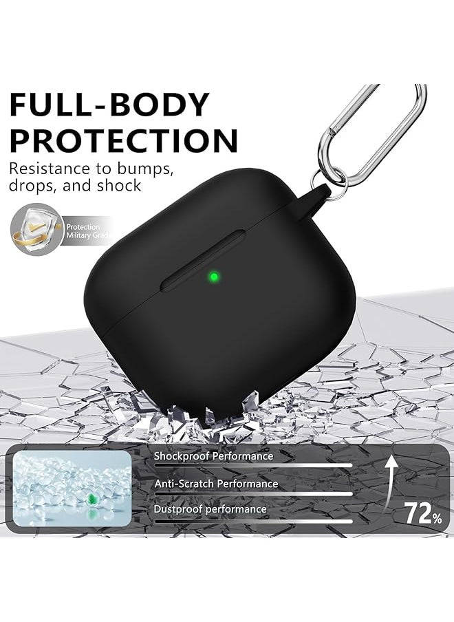 erorex - For Airpod 4 Airpods 4Th Generation Airpod 4Th Gen Case Cover With Keychain Full Protective Silicone Case Accessories Front Led Visible Black - Image 1