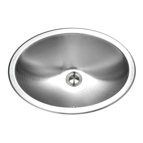 Houzer Opus Stainless Steel Bathroom Sink: 18 Inch Drop-In Topmount Oval Bowl with Overflow Drain Assembly, Durable & Versatile, Essential for Home & Apartment: CHTO-1800-1 - Image 4