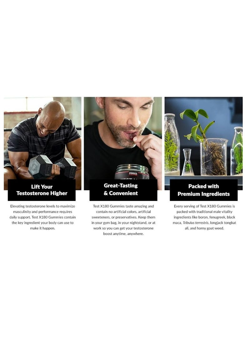 Force Factor Test X180 BOOST for energy and Vitality 60 Gummies  - Image 3