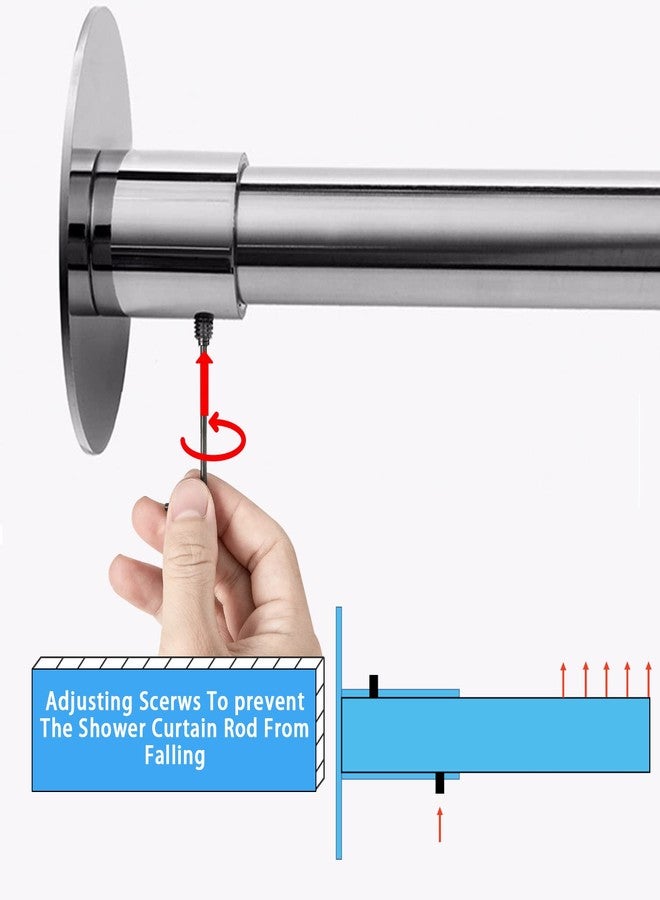 Protalwell Corner Shower Curtain Rod, Size 60"x30", Sliver Color, Stainless Steel 304, L Shaped, No Drill Curtain Rod for Bathtub - Image 3