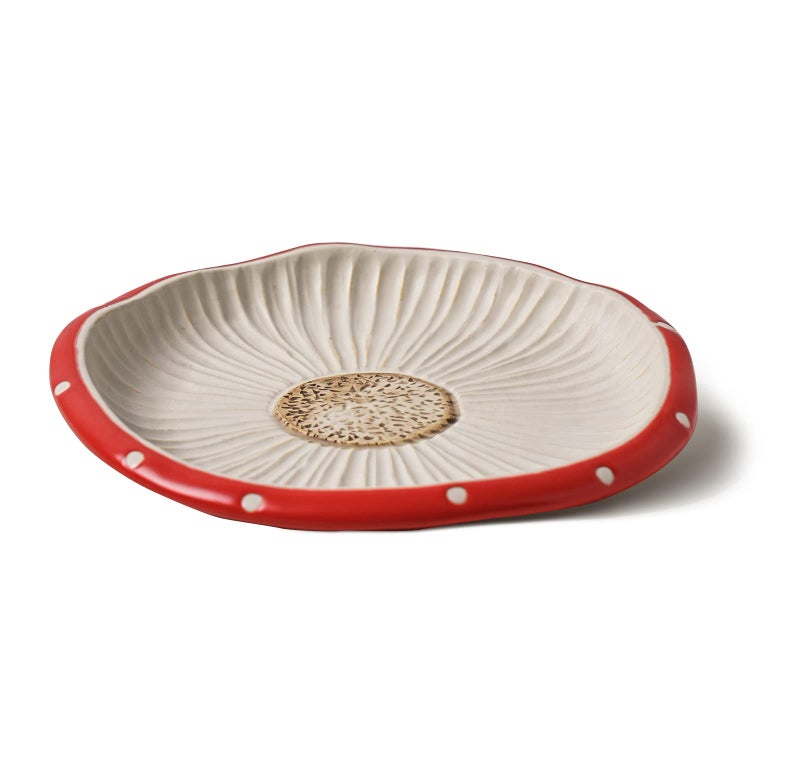 RESVUGA Mushroom Salad Plate 8 in Polka Dot Safety Ceramic Dessert Appetizer Plates Cute Dinner Plates Dessert Dish Cake More