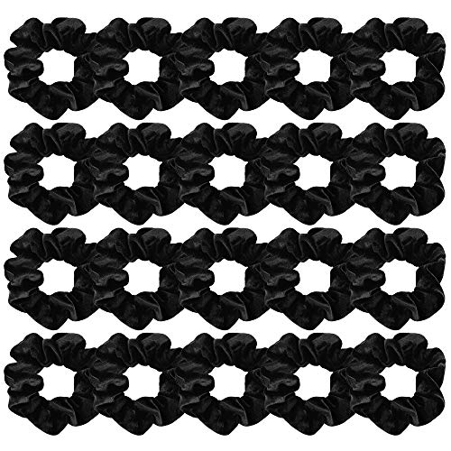 Didder 20 Pcs Black Velvet Hair Scrunchies High Elasticity Soft Elastics Scrunchy Hair Ties for Women Girls Cute Scrunchie Bobbles Ropes Hair Bands Solid color Hair Accessories