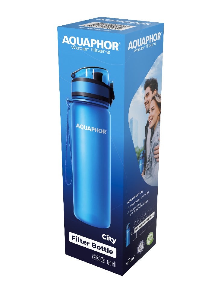 Aquaphor City Bottle 500Ml, Travel Water Bottle With Activated Carbon Filter, Filters Chlorine & Impurities, Made Of Tritan & Bpa-Free, Stay Hydrated On The Go - Image 5
