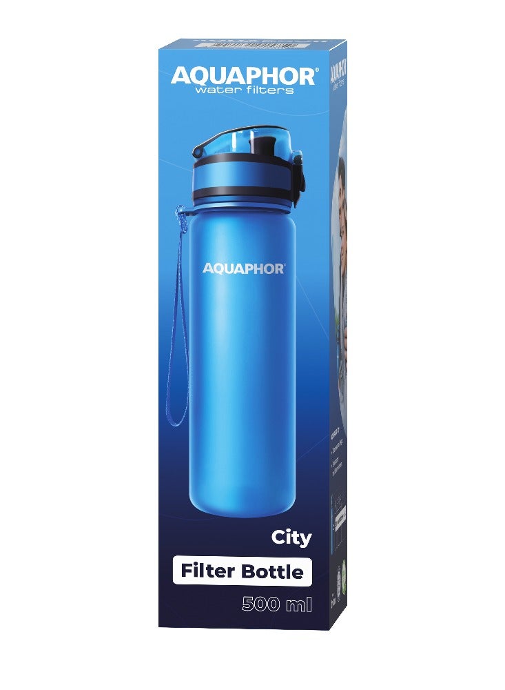 Aquaphor City Bottle 500Ml, Travel Water Bottle With Activated Carbon Filter, Filters Chlorine & Impurities, Made Of Tritan & Bpa-Free, Stay Hydrated On The Go - Image 4