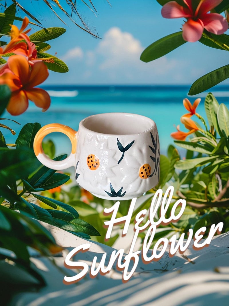 BACKKSPACE RETAIL Ceramic Sun Flower Mug | Daisy Bloom Mug - Perfect Addition To Any Coffee Or Tea Lover'S Collection | Microwave, Dishwasher And Food Safe | Cream | 250Ml - Image 5
