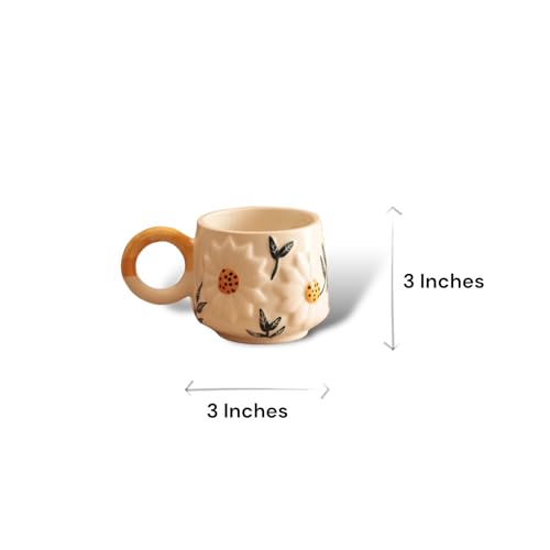 BACKKSPACE RETAIL Ceramic Sun Flower Mug | Daisy Bloom Mug - Perfect Addition To Any Coffee Or Tea Lover'S Collection | Microwave, Dishwasher And Food Safe | Cream | 250Ml - Image 4