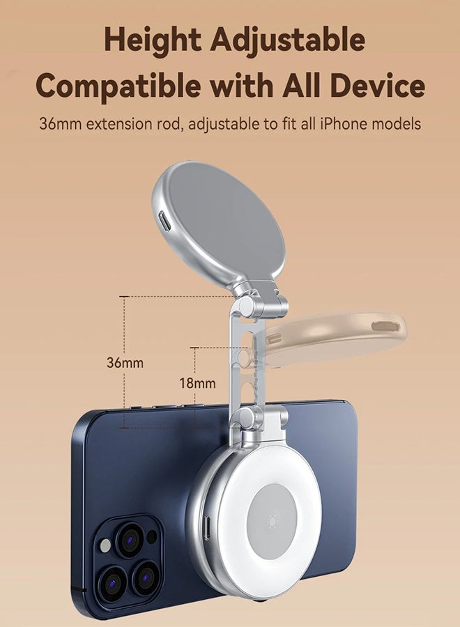 TELESIN Fun Shot Magnetic Phone Camera DSLR Style Shutter Grip for iPhone & Android with Detachable Wireless Shutter Button - MFI Certified - 1/4" Screw - Comfort Ergonomic Camera Grip with Fill Light - Image 5