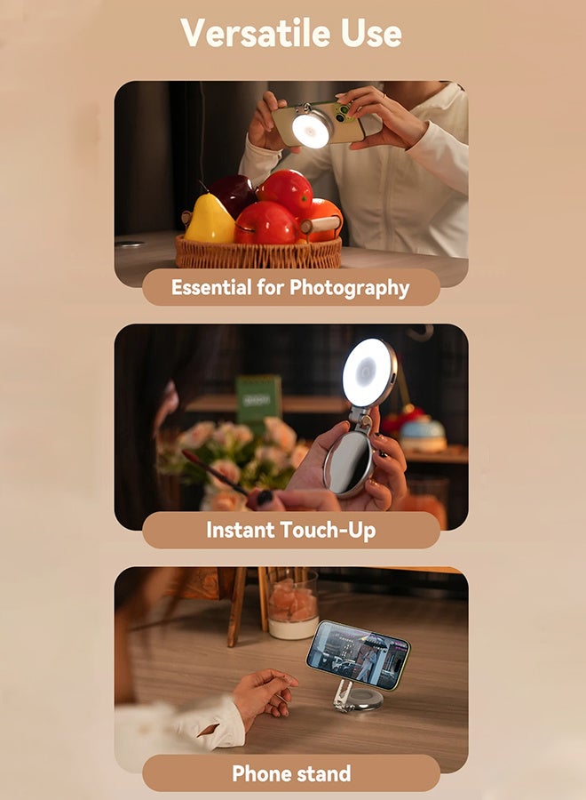 TELESIN Fun Shot Magnetic Phone Camera DSLR Style Shutter Grip for iPhone & Android with Detachable Wireless Shutter Button - MFI Certified - 1/4" Screw - Comfort Ergonomic Camera Grip with Fill Light - Image 3