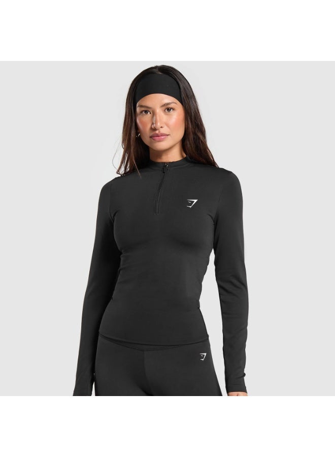 جيمشارك تيشيرت Gymshark بأكمام طويلة وسحاب نصفي - Image 1