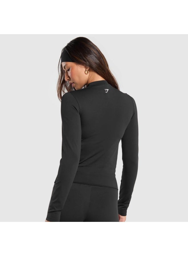جيمشارك تيشيرت Gymshark بأكمام طويلة وسحاب نصفي - Image 2
