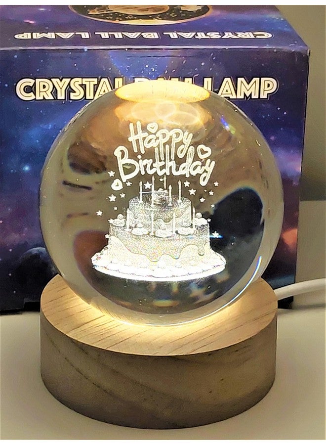 Lilone Crystal Ball USB LED Lamp, 6Cm Diameter, 8Cm Height, 3D Engraved, (HB) - Image 3