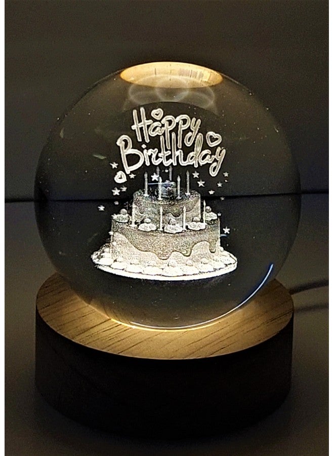 Lilone Crystal Ball USB LED Lamp, 6Cm Diameter, 8Cm Height, 3D Engraved, (HB) - Image 2