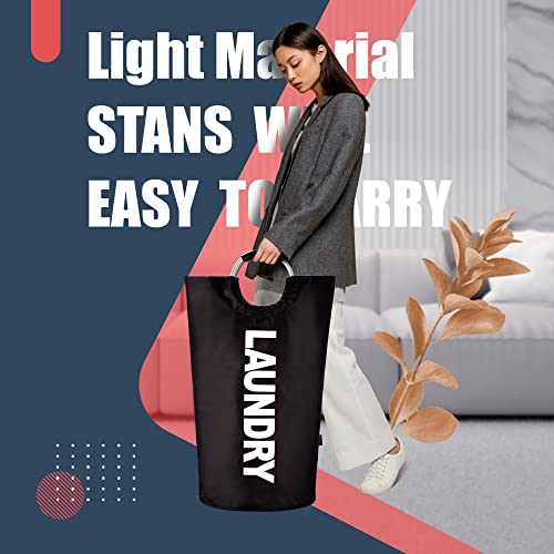 Caroeas 90L Laundry Basket (13 Colors), Waterproof Laundry Hamper, Laundry Bag with Padded Handles, Clothes Hamper Stands Up Well, Collapsible Laundry Basket Easy Storage - Image 3
