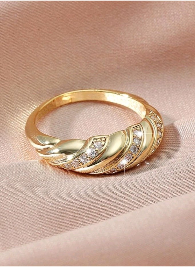 FIFTY 50 - Trendy Gold Plated Ring For Women Size 7 - Image 1