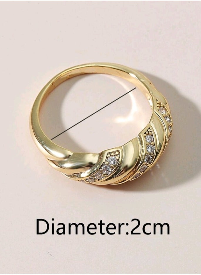 FIFTY 50 - Trendy Gold Plated Ring For Women Size 7 - Image 1