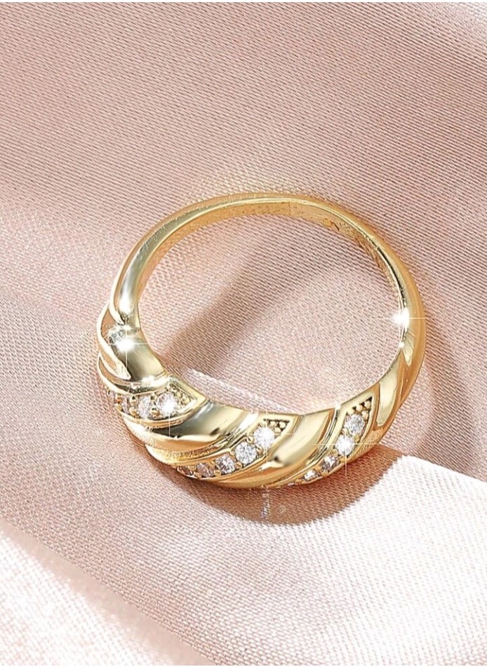 FIFTY 50 - Trendy Gold Plated Ring For Women Size 7 - Image 1