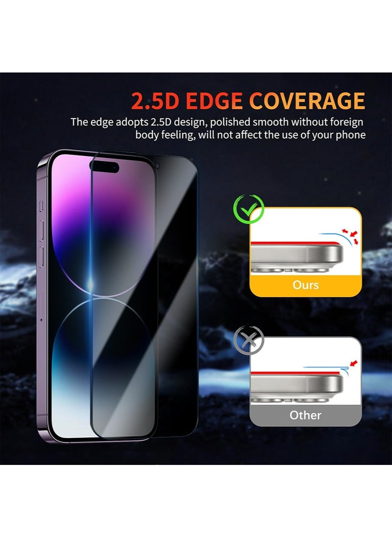 SNBFA 3 PCS iPhone 16 Pro Max Privacy Screen Protector,28°Privacy Protector Support Fingerprint Unlock,9H Tempered Glass Film Easy Installation Anti-Scratch Film  - Image 2