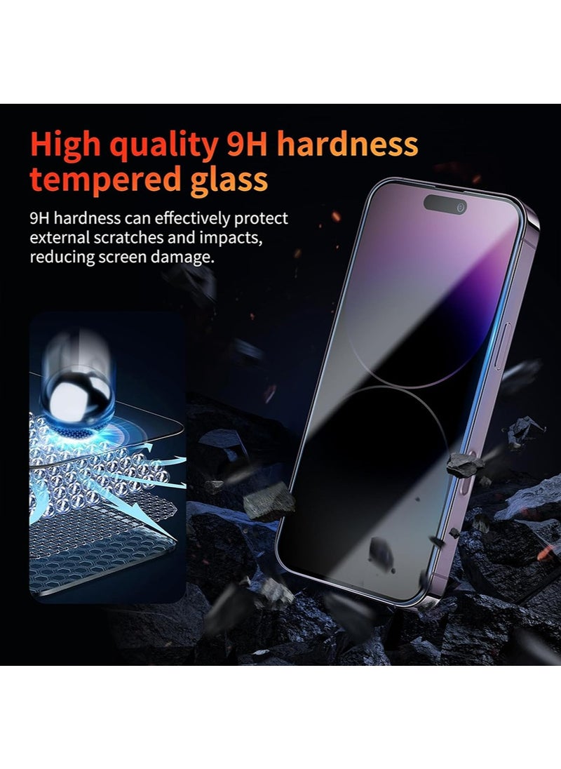 SNBFA 3 PCS iPhone 16 Pro Max Privacy Screen Protector,28°Privacy Protector Support Fingerprint Unlock,9H Tempered Glass Film Easy Installation Anti-Scratch Film  - Image 4