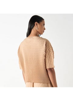 2Xtremz 2Xtremz Chevron Textured Top with Drop Shoulder Sleeves  - Image 4