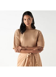 2Xtremz 2Xtremz Chevron Textured Top with Drop Shoulder Sleeves  - Image 1